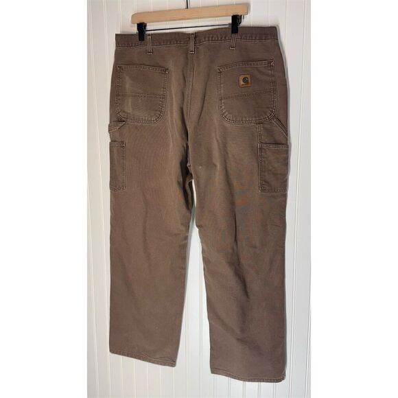 Vintage Carhartt 811 Dungaree Fit Work Pants 40x32 Brown Canvas Utility USA - Picture 3 of 6